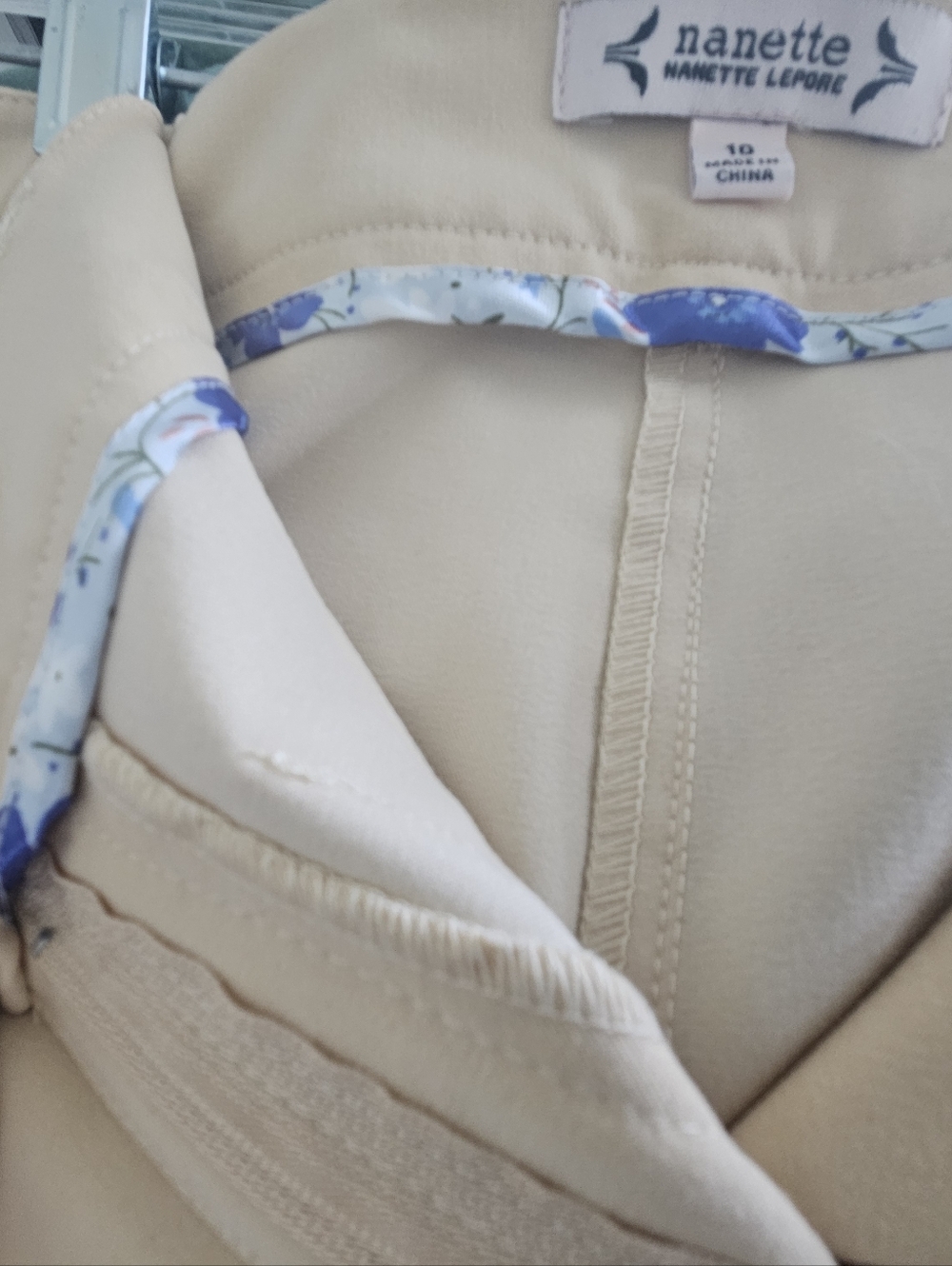 Nanette Lepore Cream Trousers with Button Accent - Picture 7 of 10